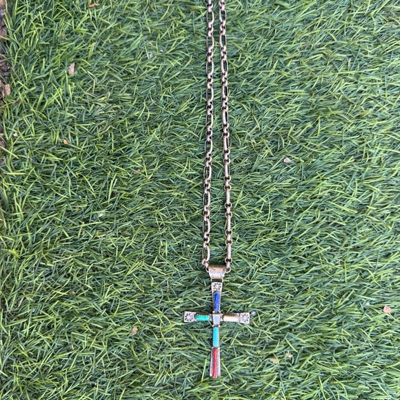 VINTAGE PAWN ERA ZUNI CROSS NECKLACE - Picture 7 of 8